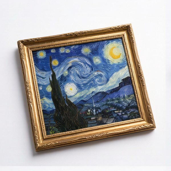 手绘星空油画装饰画